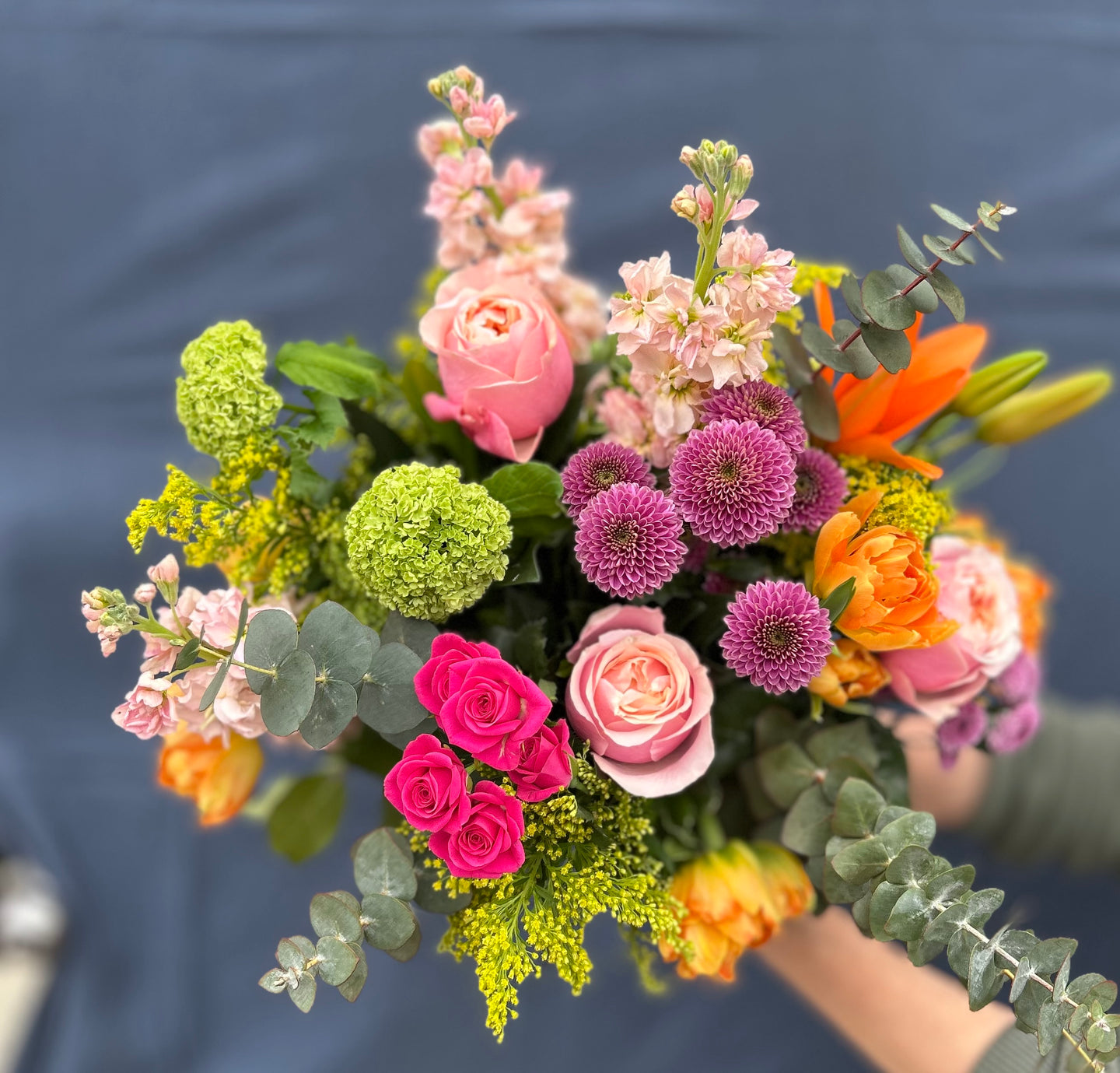 Bright and colorful hand tied bouquets