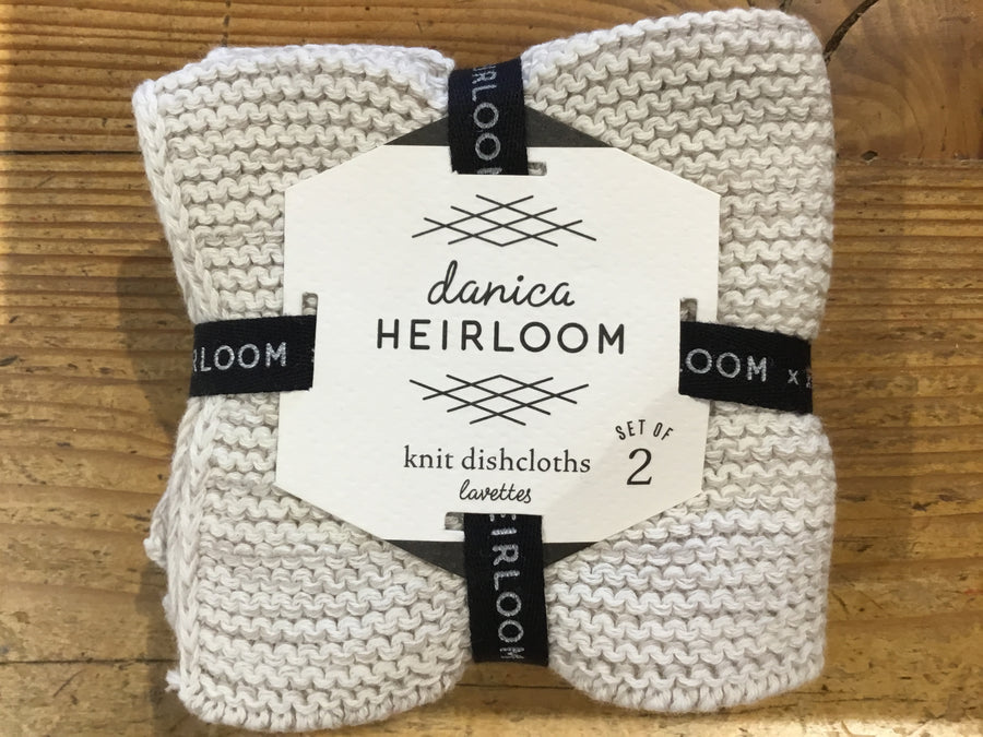 Heirloom knit dish cloth dove gray