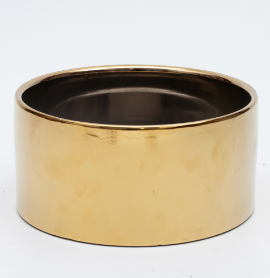 glossy gold low vase12.5x5.75