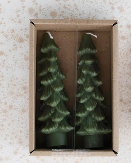 unscented tree shaped taper candles