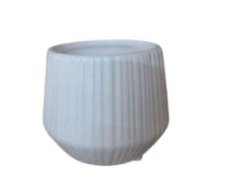 Faye Ceramic Round Vase Matte White