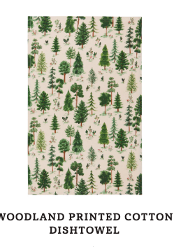 Woodland Printed Cotton Dishtowel