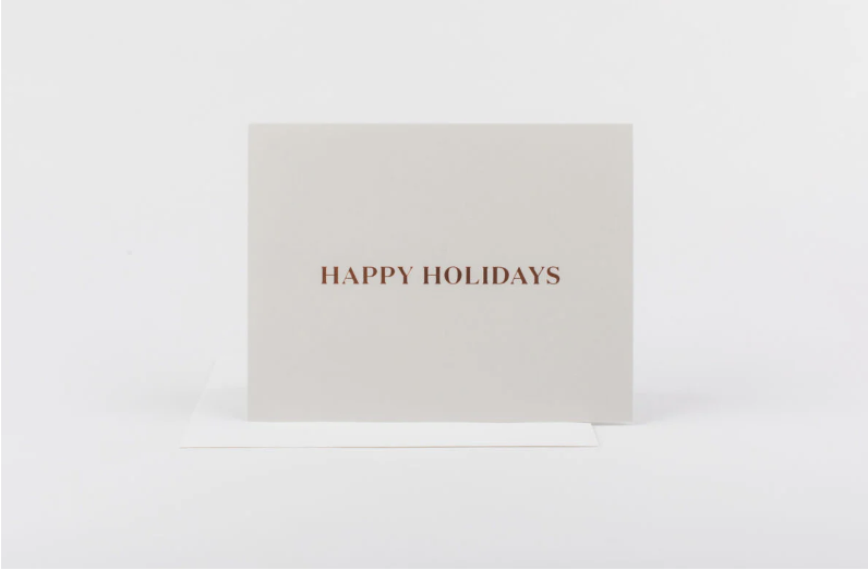 Happy Holidays Rose Gold Card