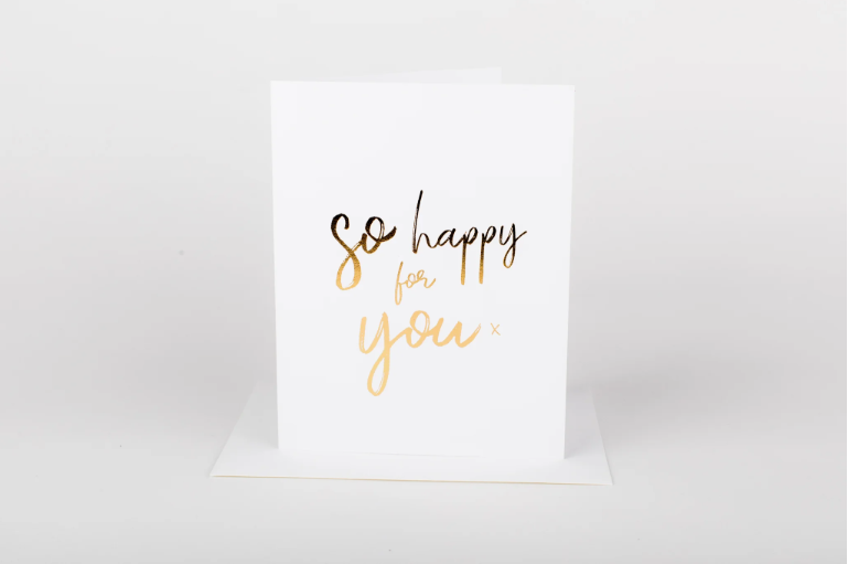 “So happy for you” card