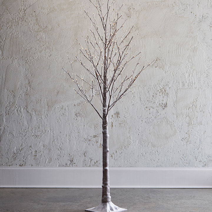 7' Lighted Snowy Tree