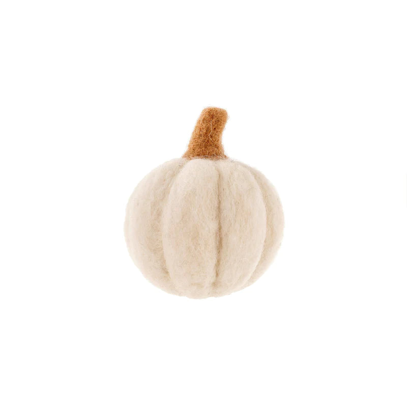 Fair Trade Felt Pumpkin- White
