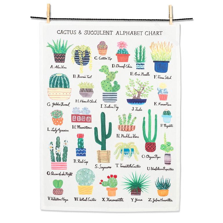 Cactus Alphabet Kitchen Towel