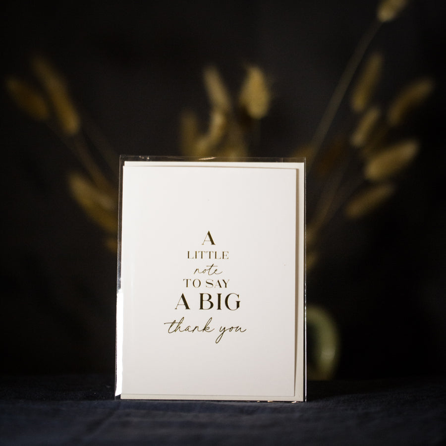 “ A little note to say a big thank you” card