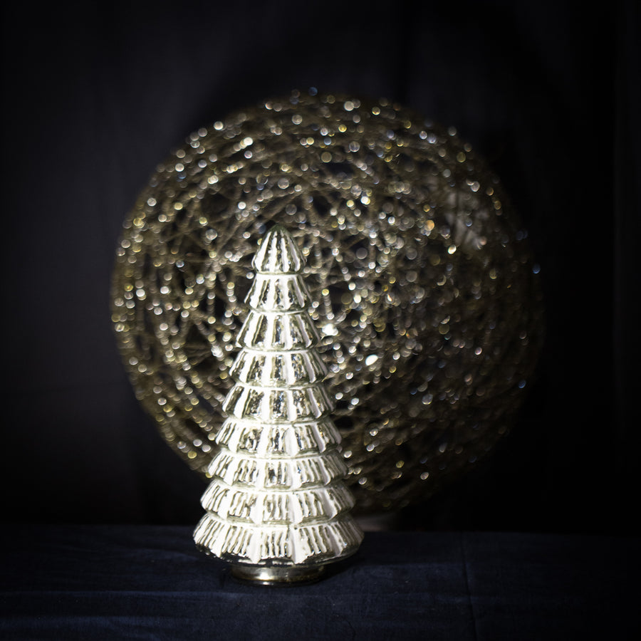 Medium white frosted glass tree light