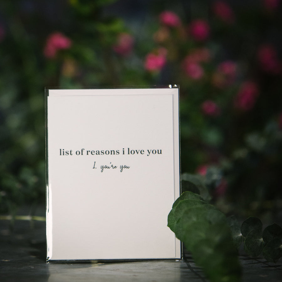 “List of Reasons...” Card