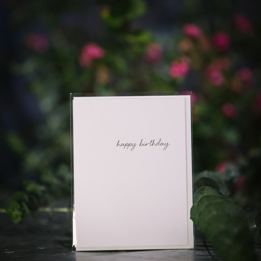 “Happy birthday” small script card