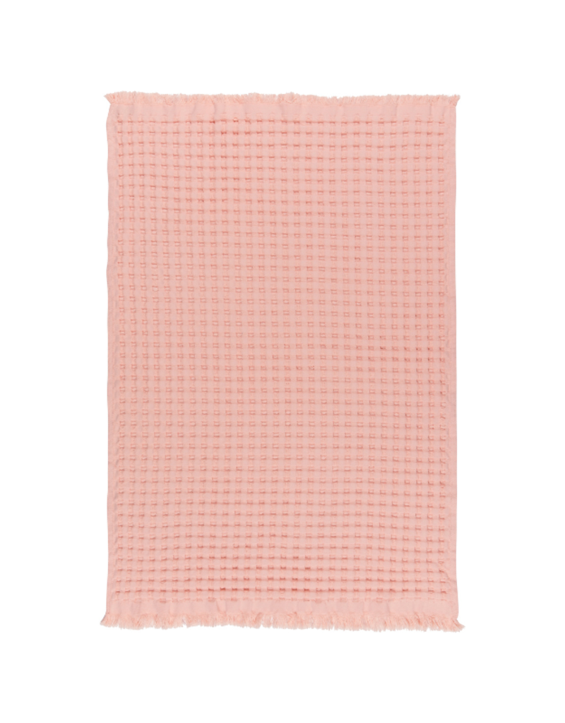 Organic Waffle Hand Towel in Blush