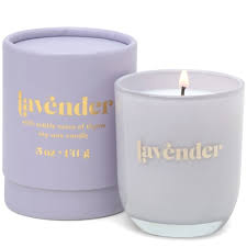 Petite Candle 5oz Lilac Opaque Glass- Lavender