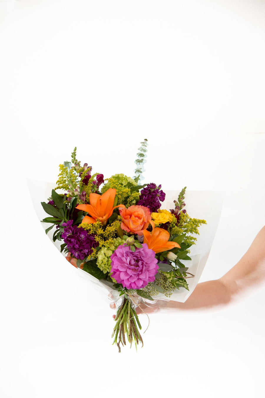 Floral subscription Bright and Colorful handed bouquet - medium $75