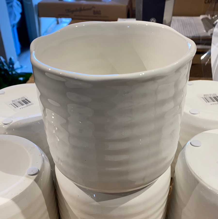 Alpine white Ceramic Vase 4.5”x4.5”