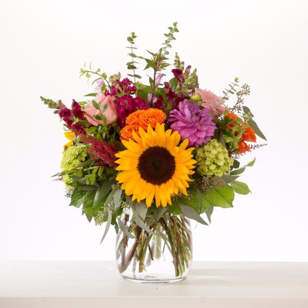 Vase Arrangement in a Bright & Colourful Colour Palette