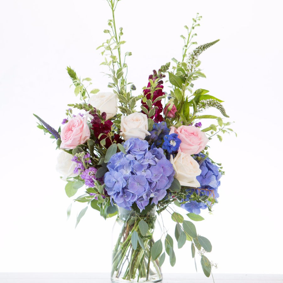 Vase Arrangement in a Soft Garden Colour Palette