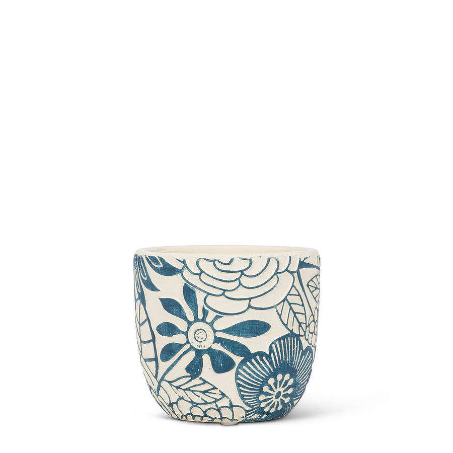 Small Blue Hippie Flower Planter- 4