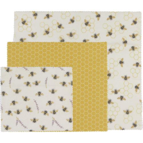 3-Beeswax Wraps - Bees