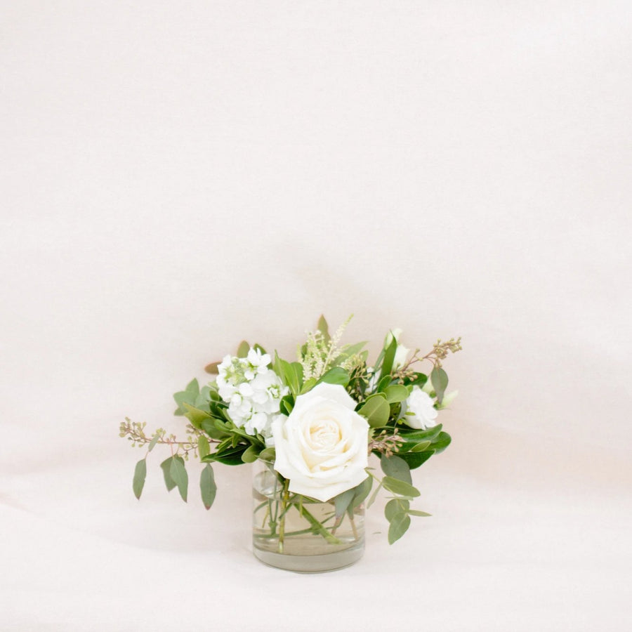 Vase Arrangement in a White & Green Colour Palette